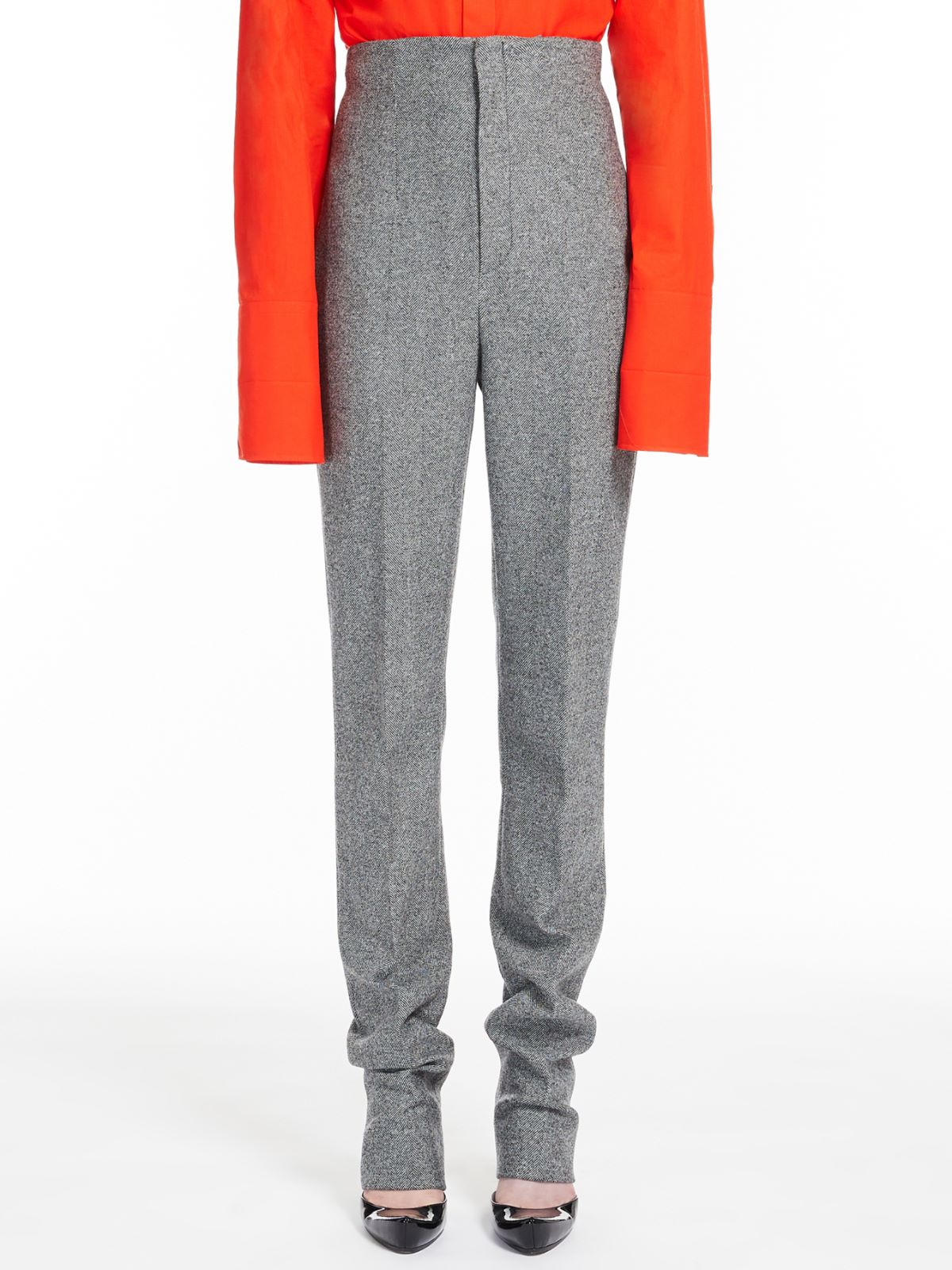 High-waisted wool trousers - BLACK - Max Mara - 2