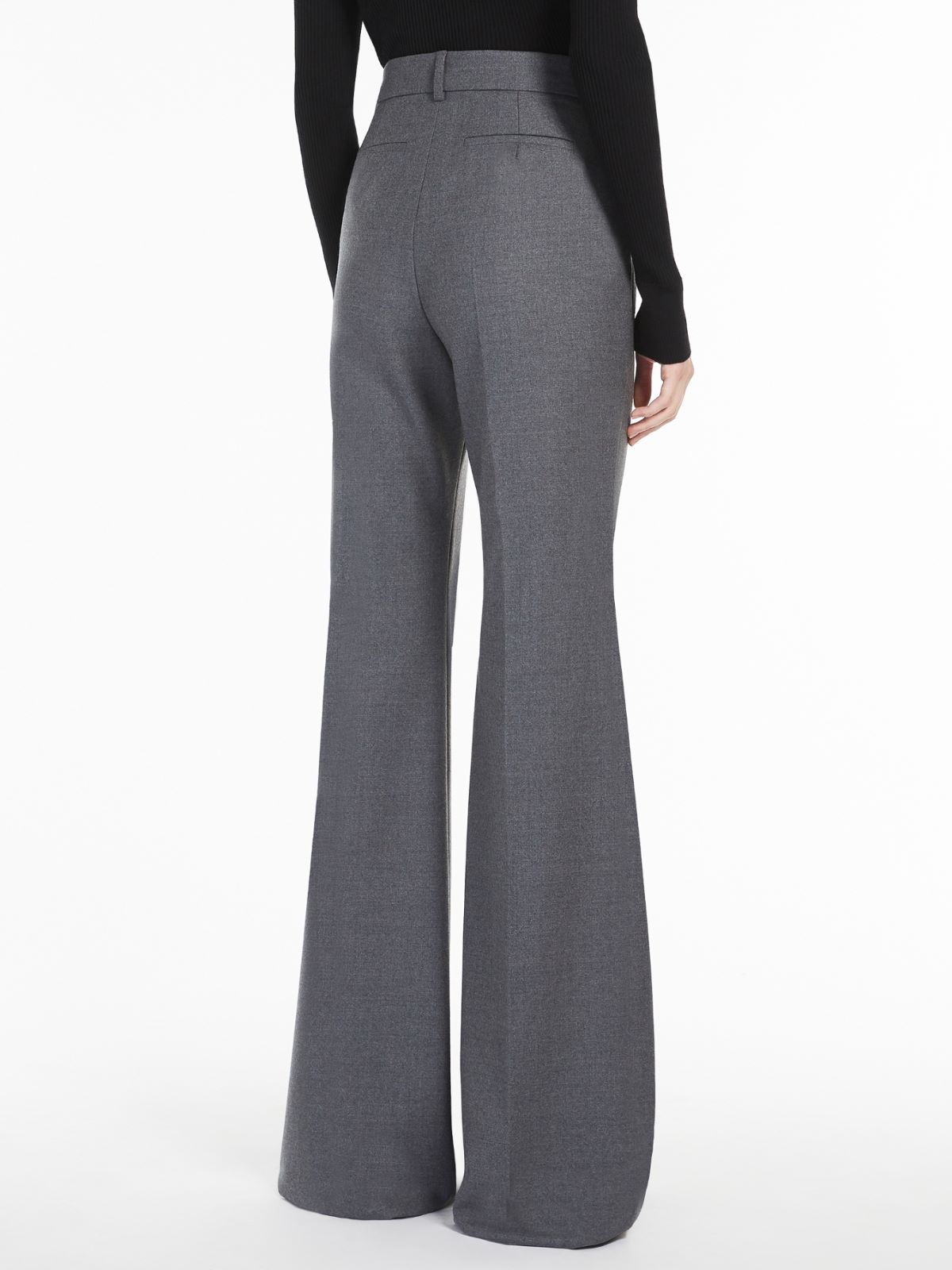 Stretch-flannel trousers - MEDIUM GREY - Max Mara - 3