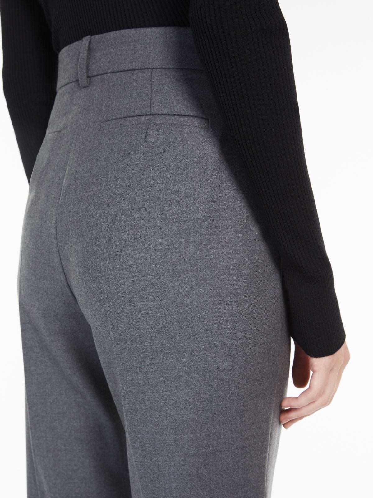 Stretch-flannel trousers - MEDIUM GREY - Max Mara - 4