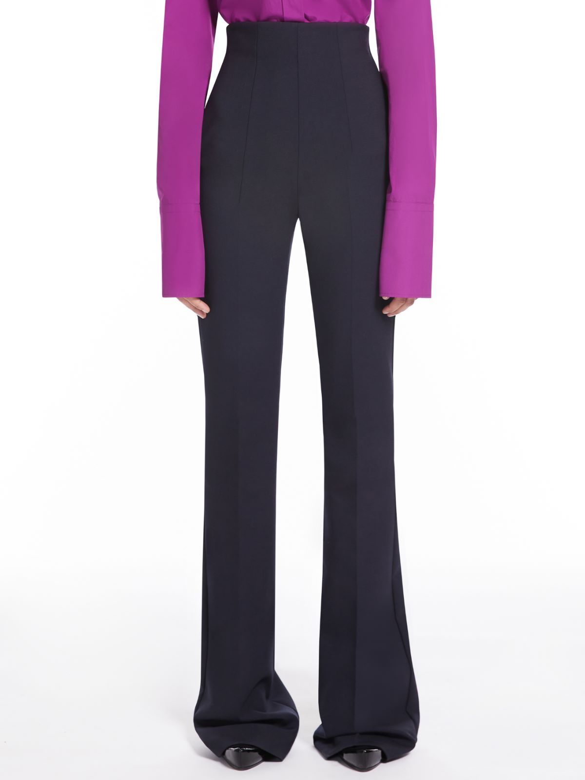 High-waisted, flared trousers - MIDNIGHTBLUE - Max Mara - 2
