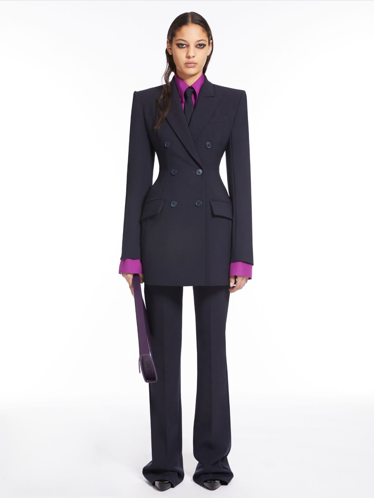 High-waisted, flared trousers - MIDNIGHTBLUE - Max Mara