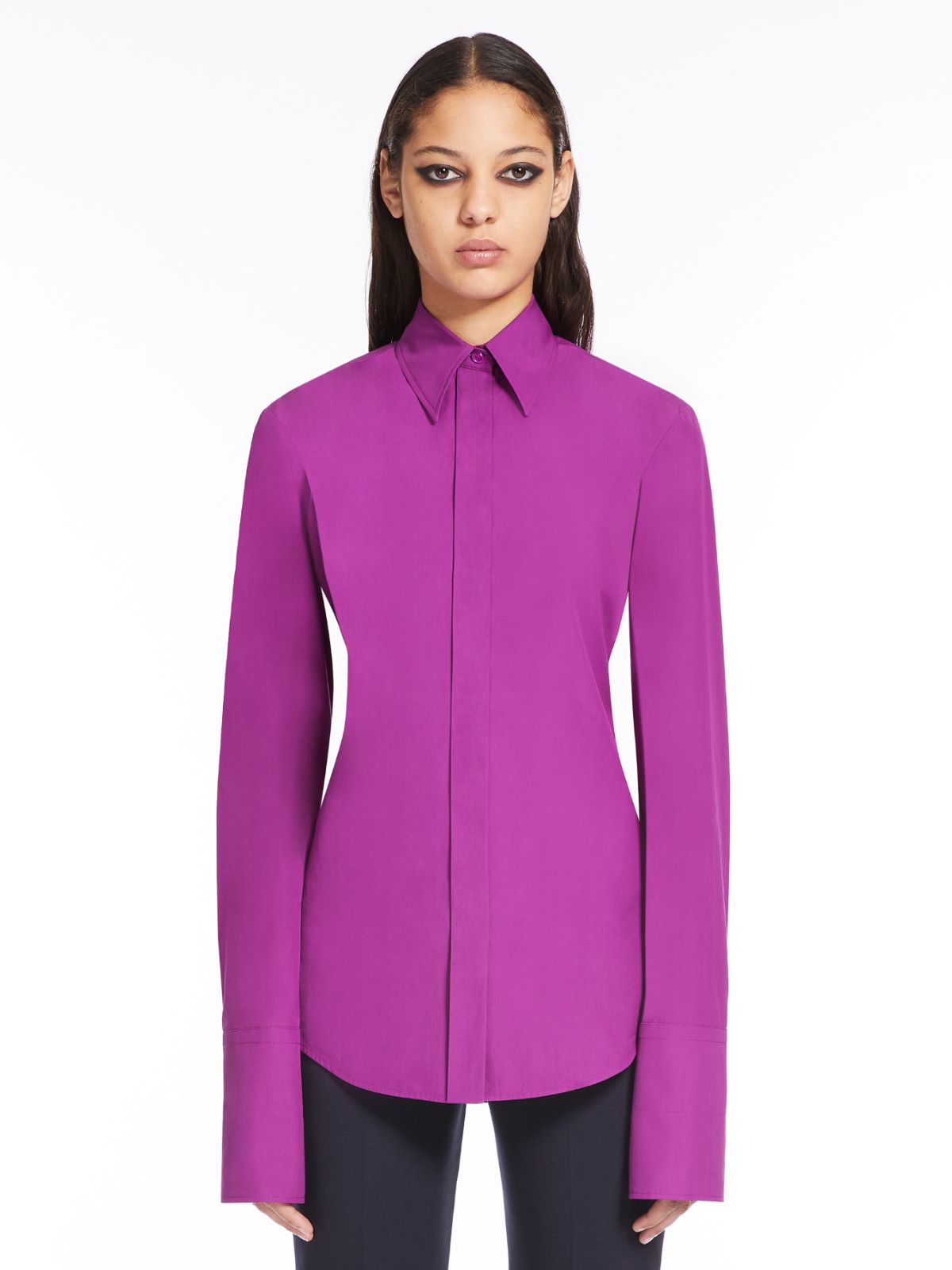 Cotton poplin shirt - CYCLAMEN - Max Mara - 2