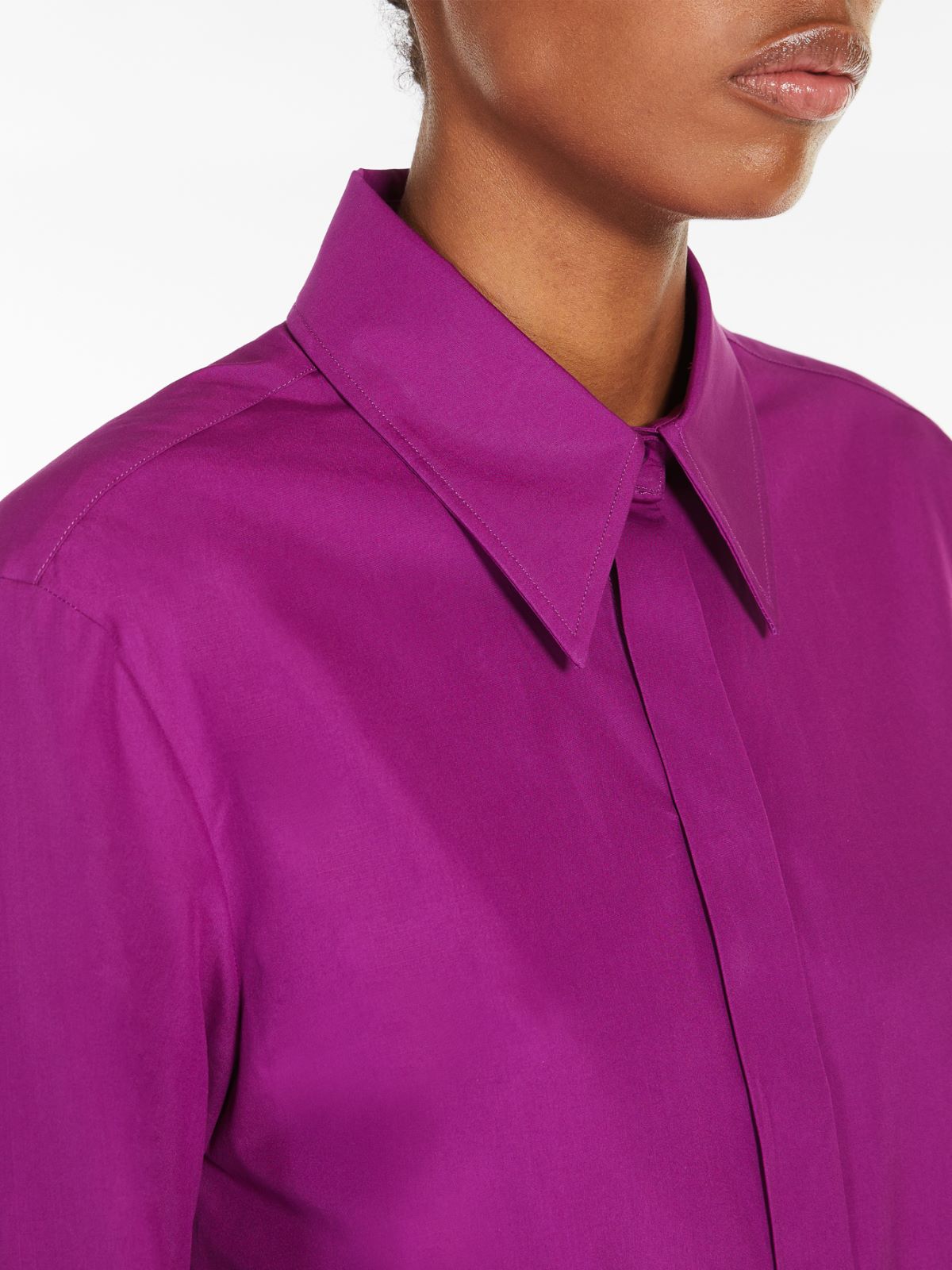 Cotton poplin shirt - CYCLAMEN - Max Mara - 4