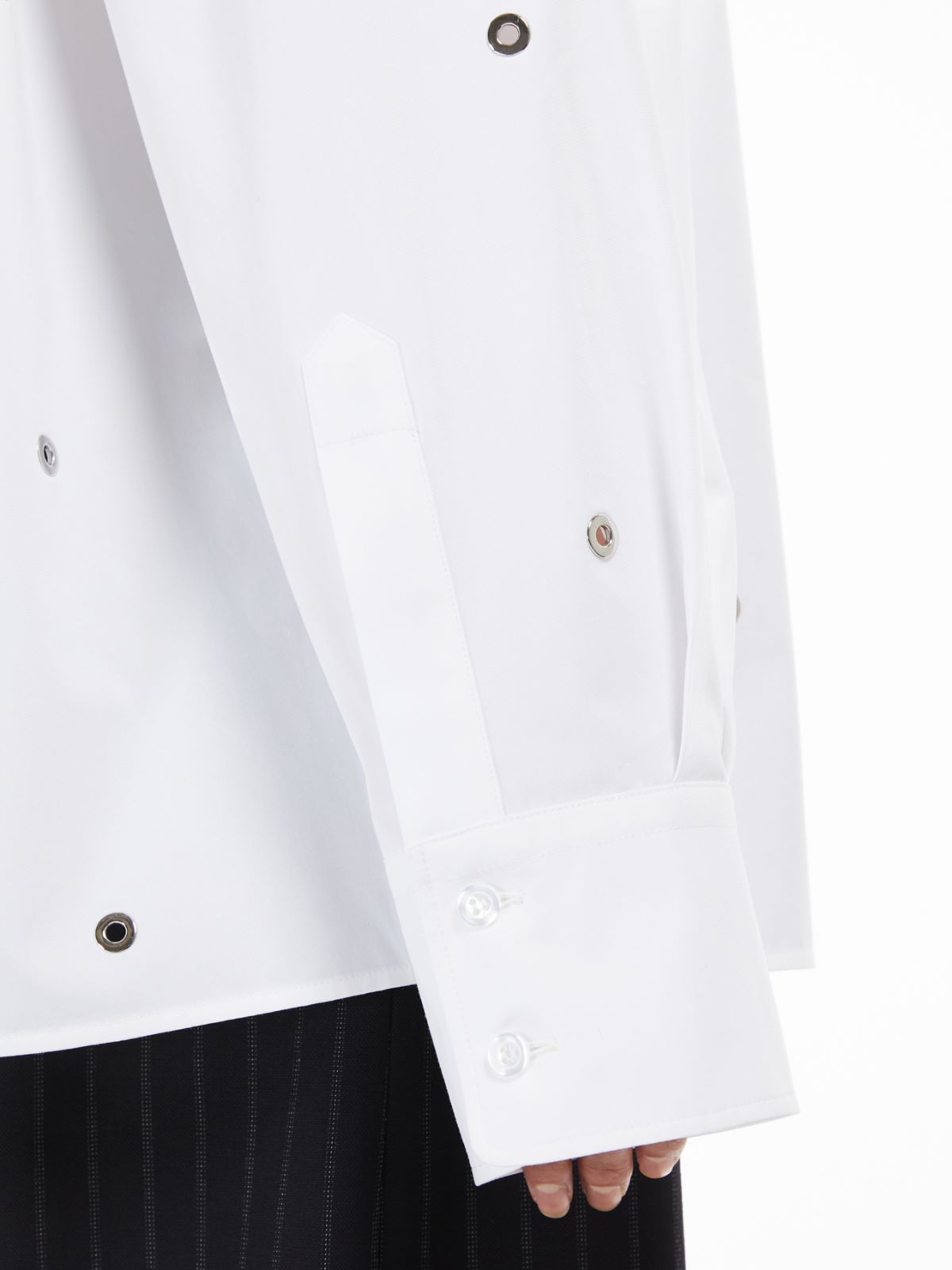 Oversized shirt with eyelets - WHITE - Max Mara - 5