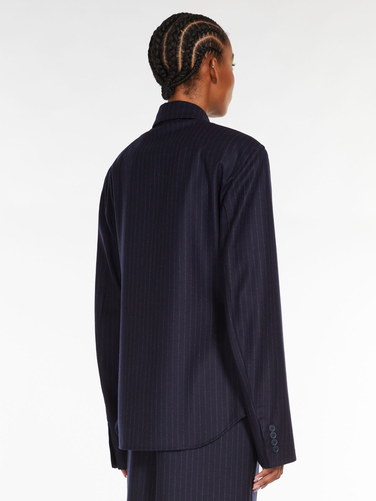 Stretch shirt with bow tie - MIDNIGHTBLUE - Max Mara - 3