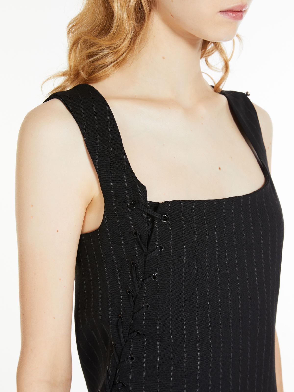 Sleeveless woven dress - BLACK - Max Mara - 4