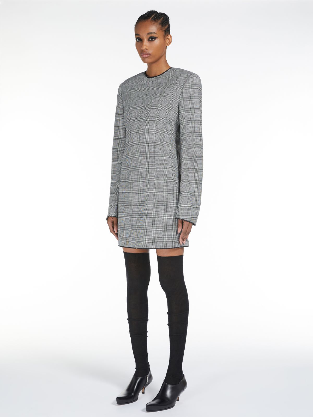 Prince of Wales check mini dress - BLACK - Max Mara