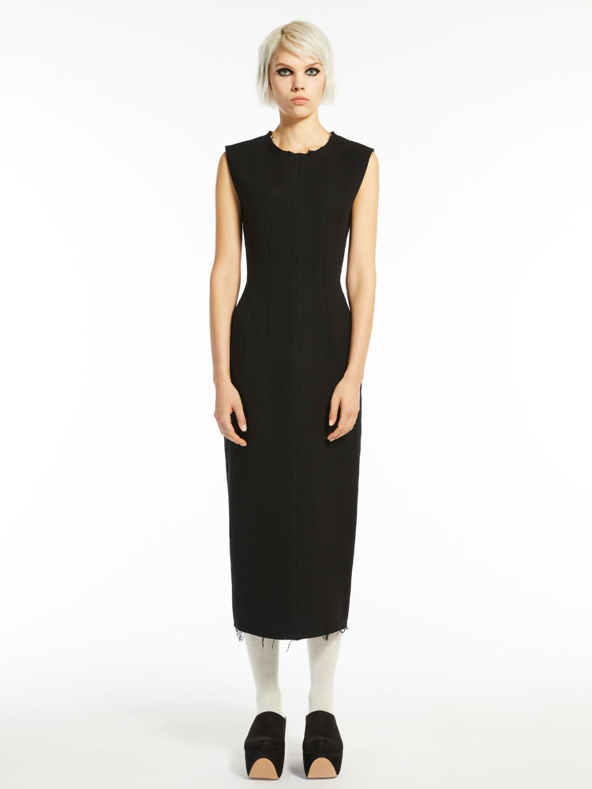 Sleeveless wool-blend sheath dress - BLACK - Max Mara - 2