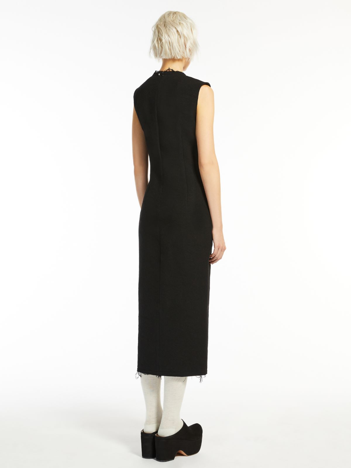 Sleeveless wool-blend sheath dress - BLACK - Max Mara - 3