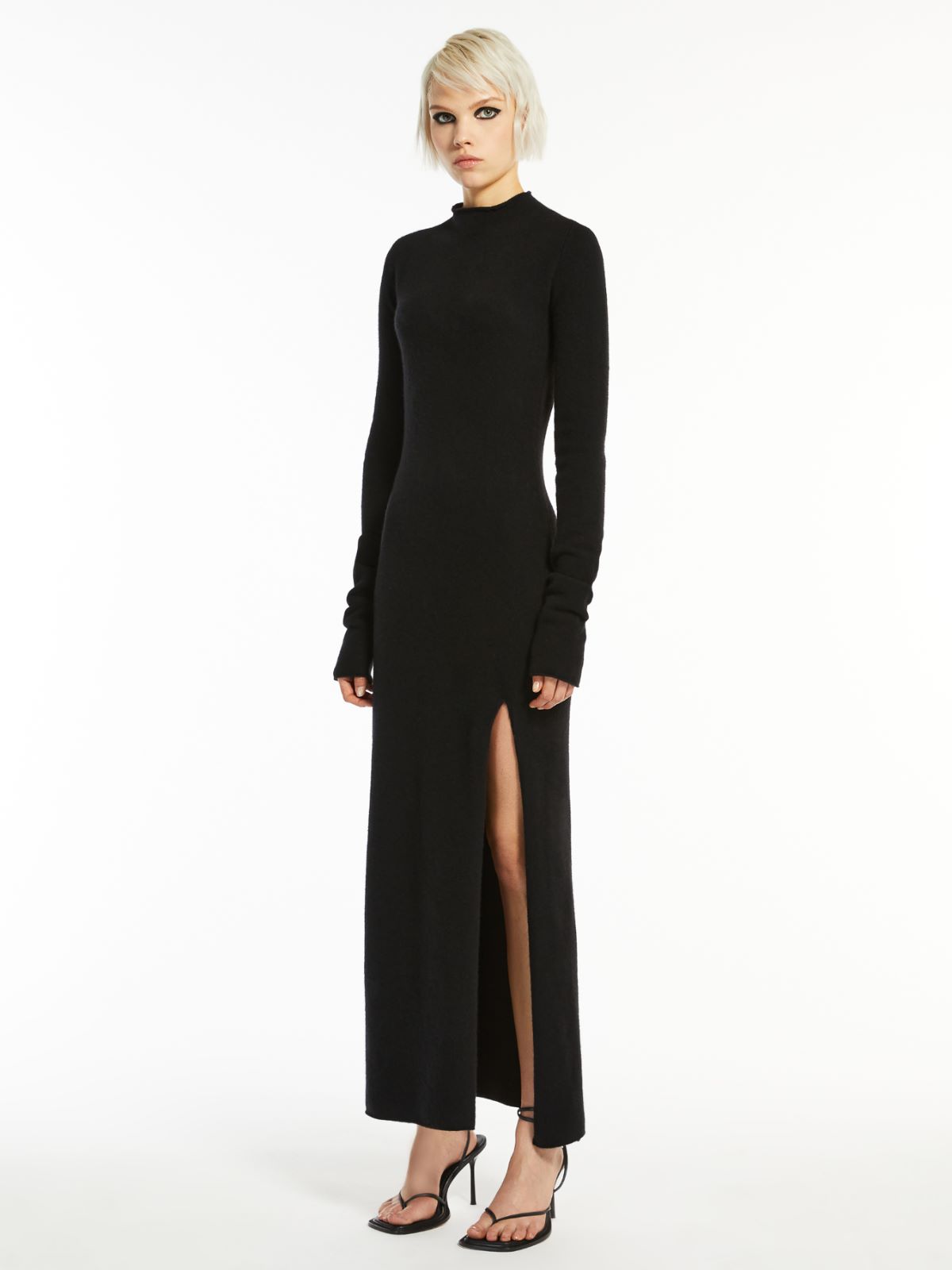Stretch cashmere tricot dress - BLACK - Max Mara