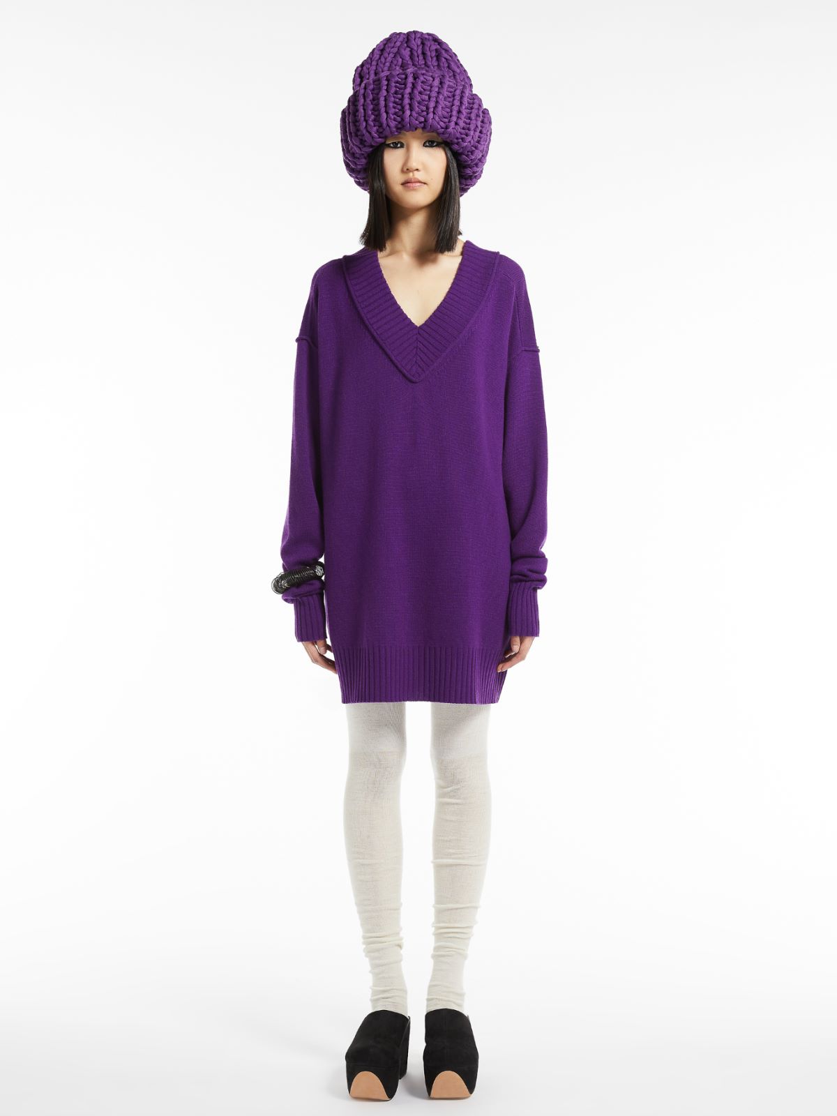 Oversized cashmere-blend jumper - PURPLE - Max Mara