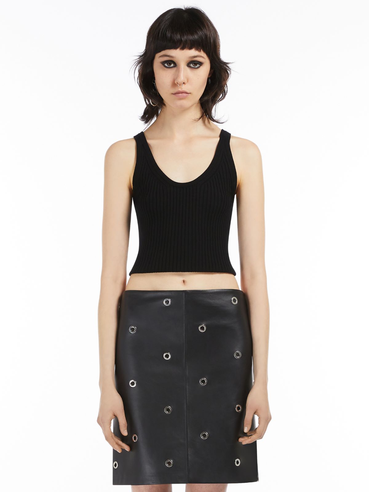 Viscose-blend sleeveless sweater - BLACK - Max Mara - 2
