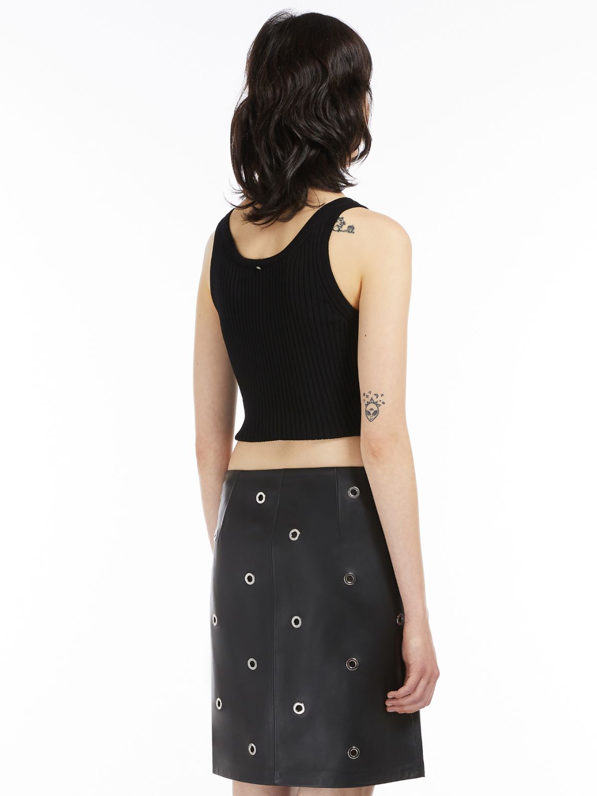 Viscose-blend sleeveless sweater - BLACK - Max Mara - 3