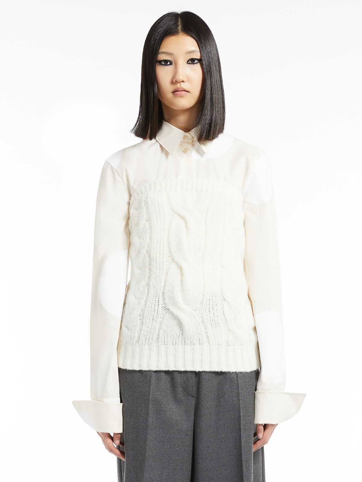 Sleeveless top in alpaca blend - WHITE - Max Mara - 2
