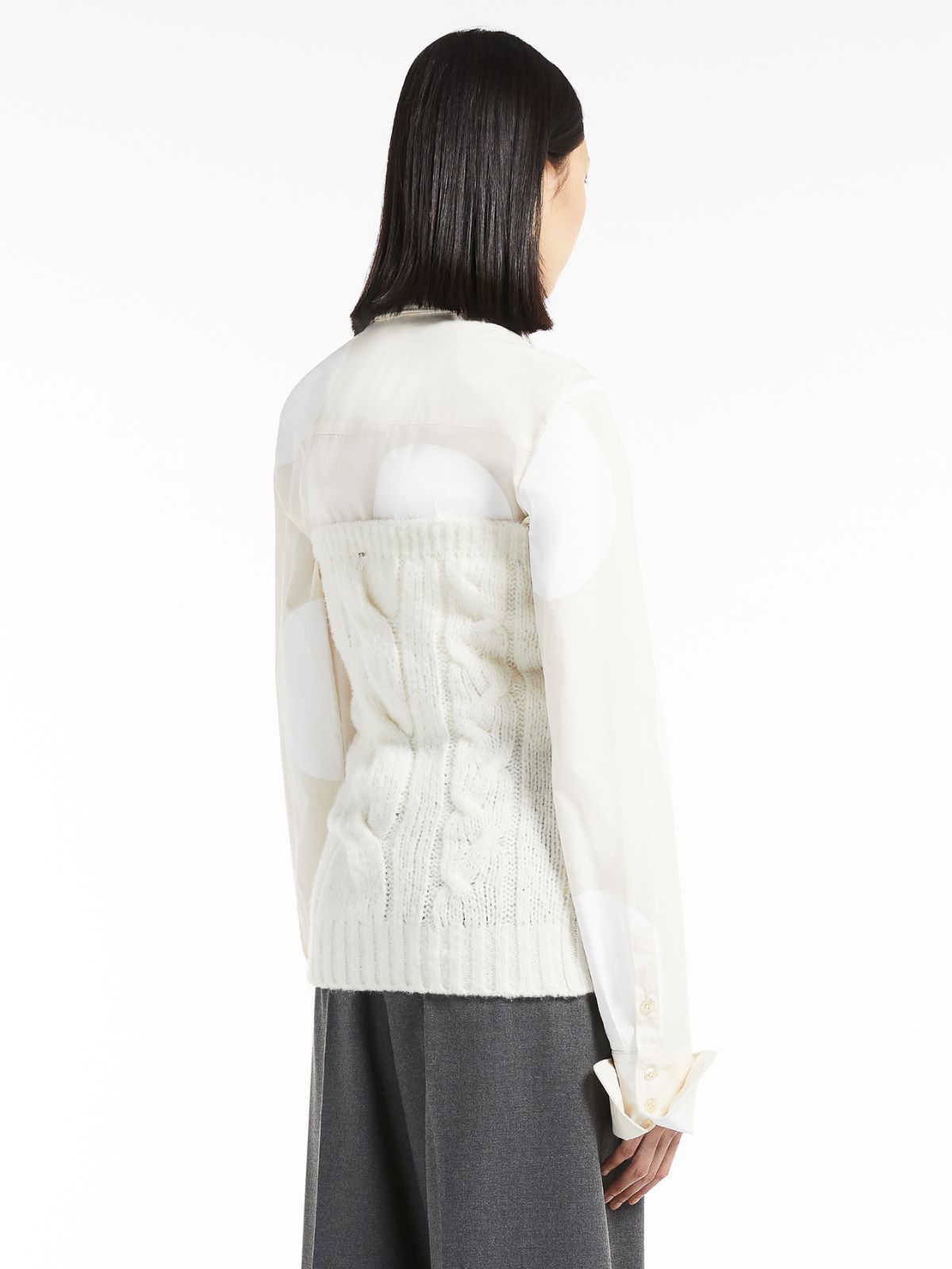 Sleeveless top in alpaca blend - WHITE - Max Mara - 3