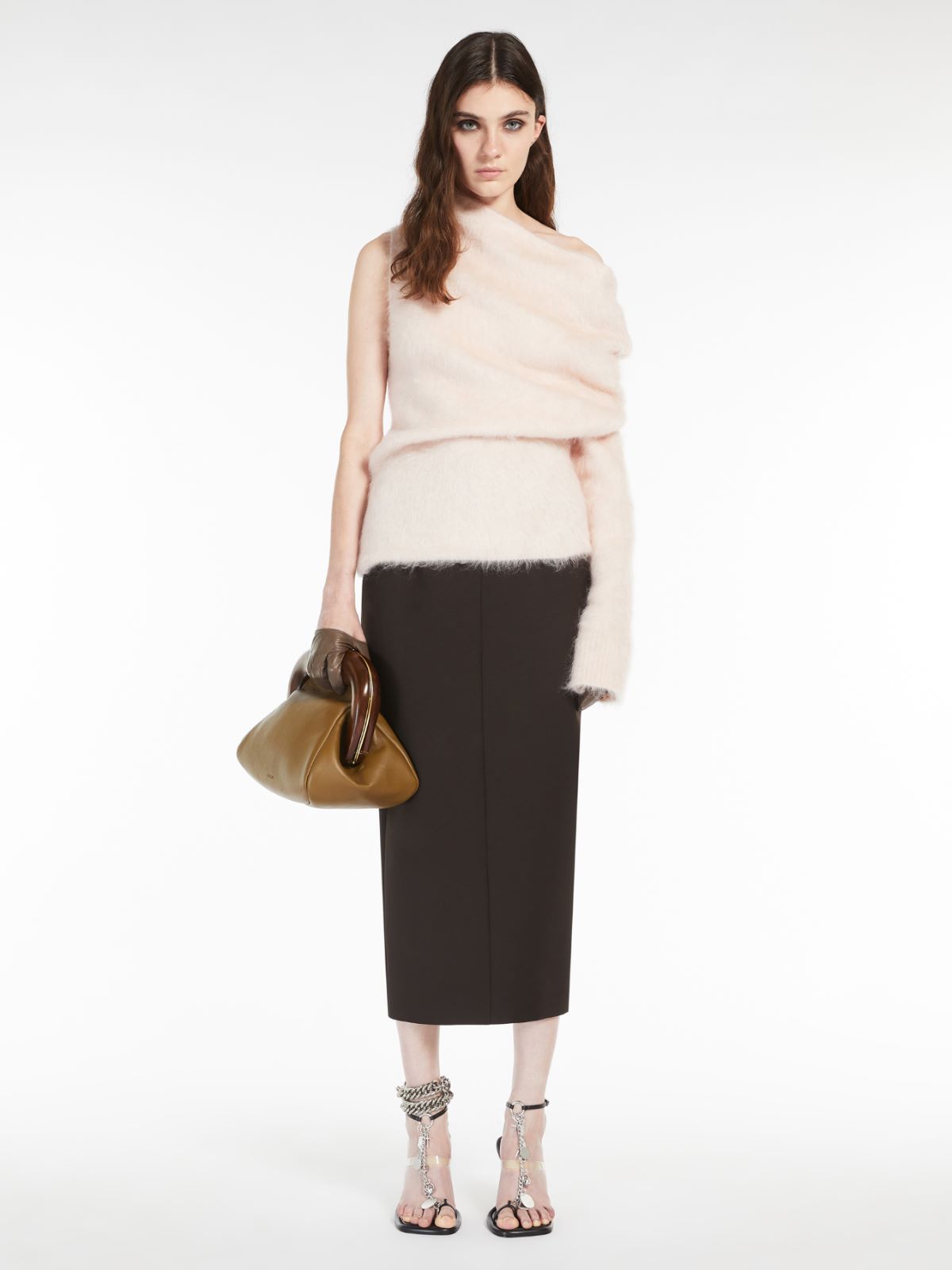 モヘヤ アシンメトリー ニット - ピンク - Max Mara
