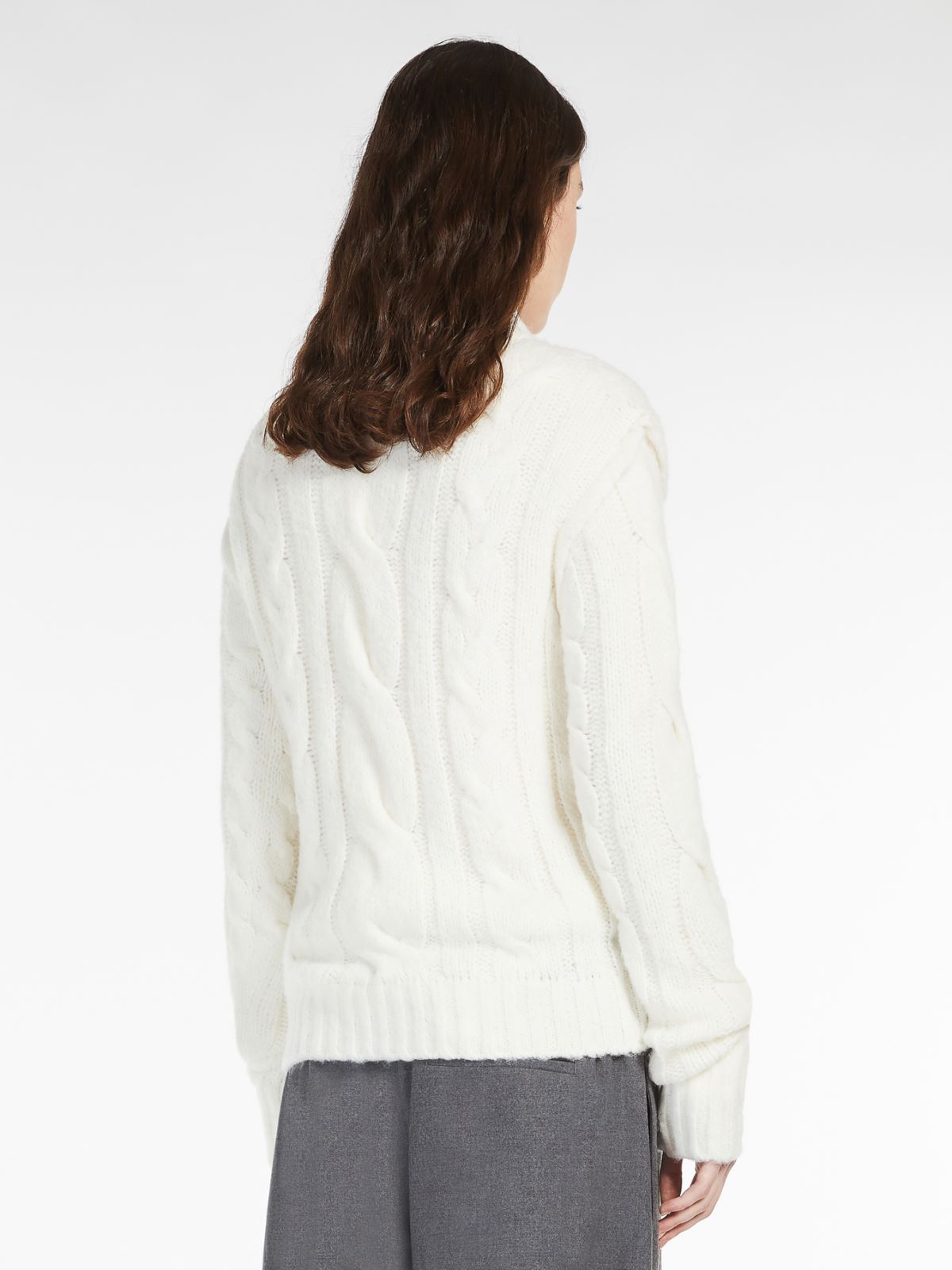 Alpaca blend crew-neck jumper - WHITE - Max Mara - 3