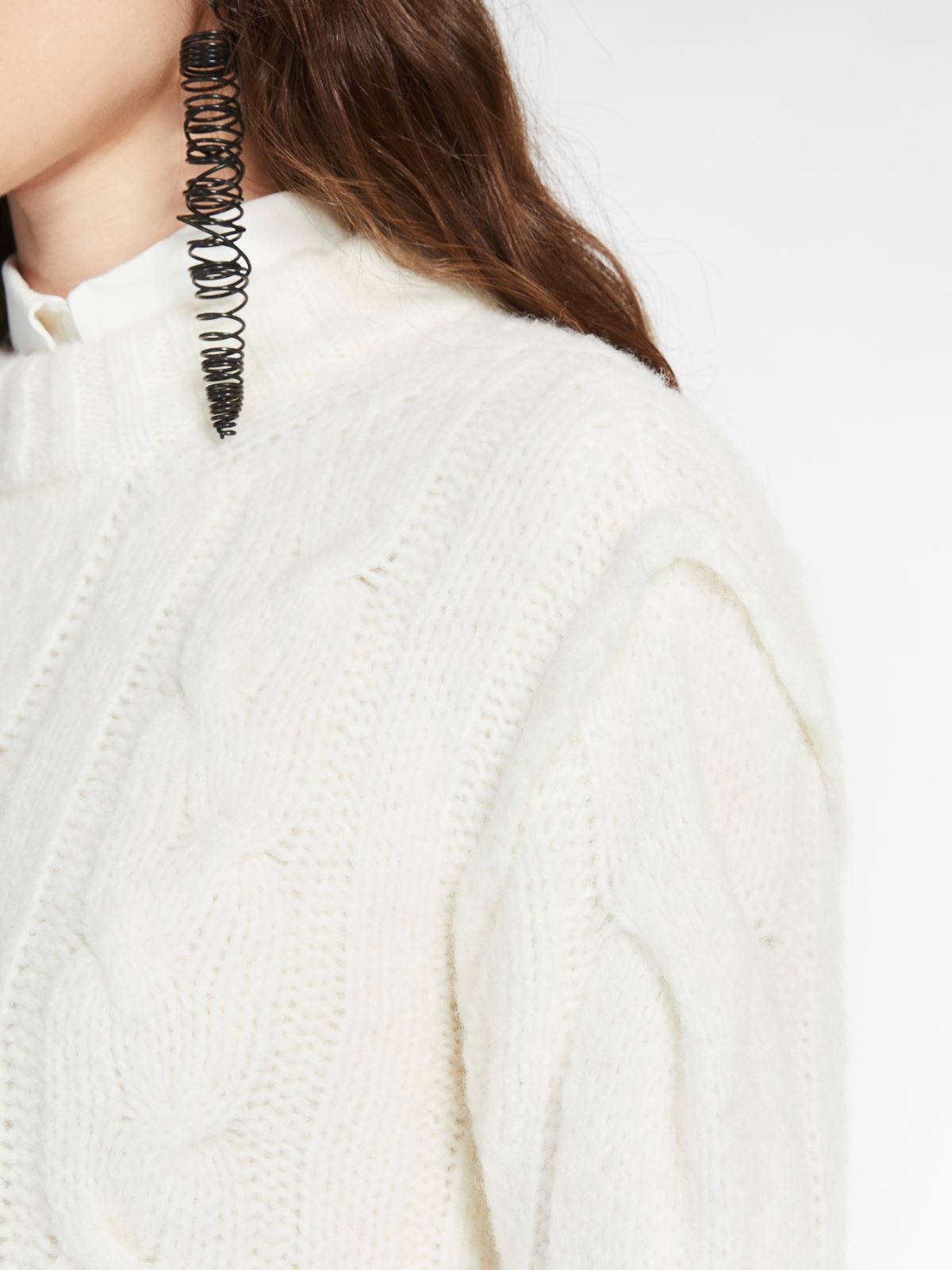 Alpaca blend crew-neck jumper - WHITE - Max Mara - 4