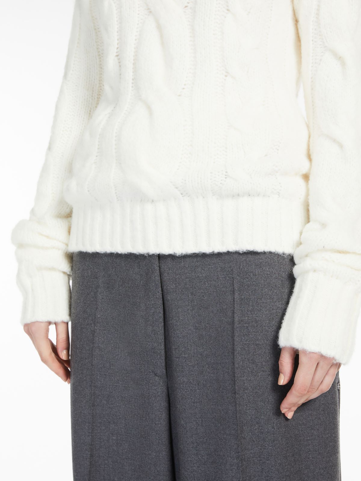 Alpaca blend crew-neck jumper - WHITE - Max Mara - 5