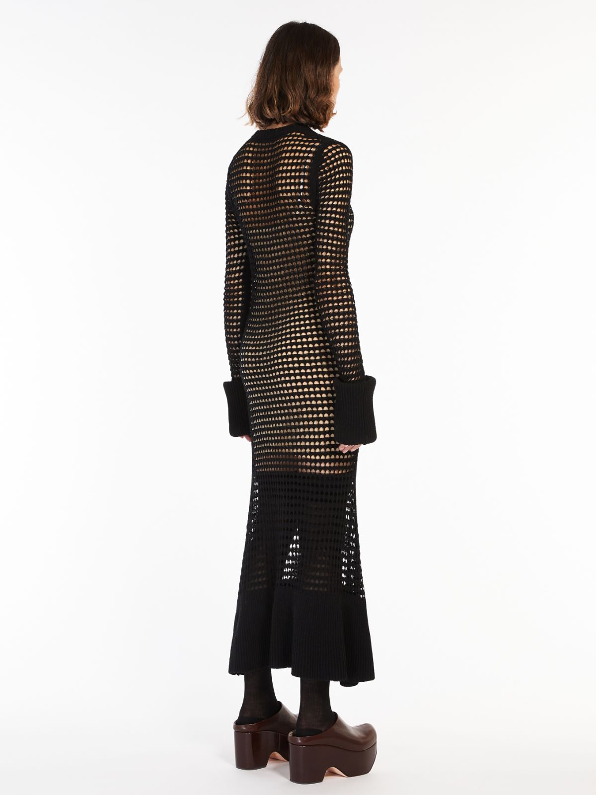 Knitted flounce dress - BLACK - Max Mara - 3