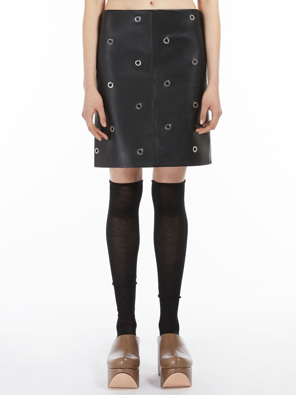 Flared Nappa leather skirt - BLACK - Max Mara - 2