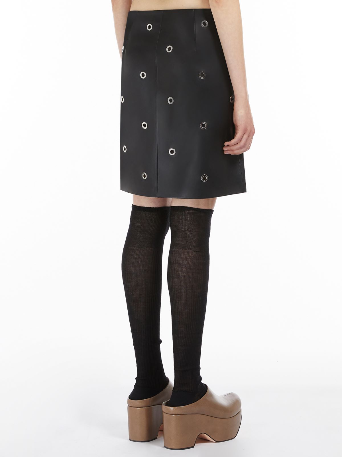 Flared Nappa leather skirt - BLACK - Max Mara - 3