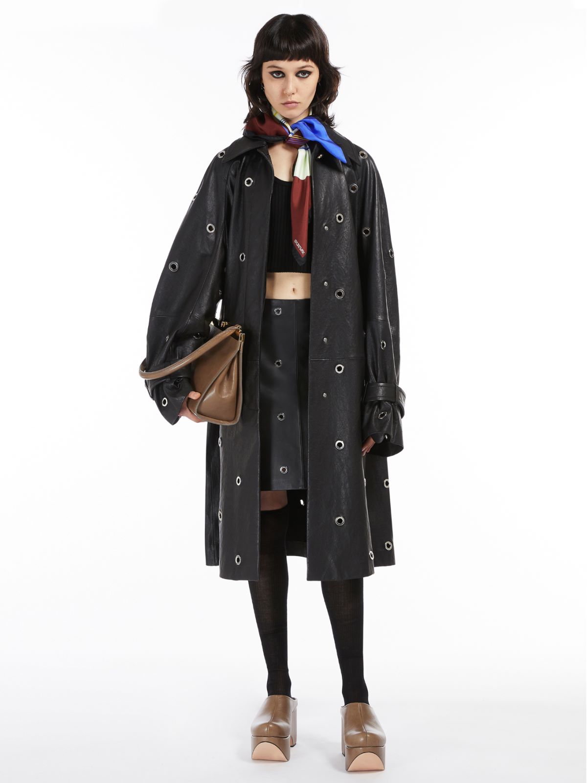 Flared Nappa leather skirt - BLACK - Max Mara