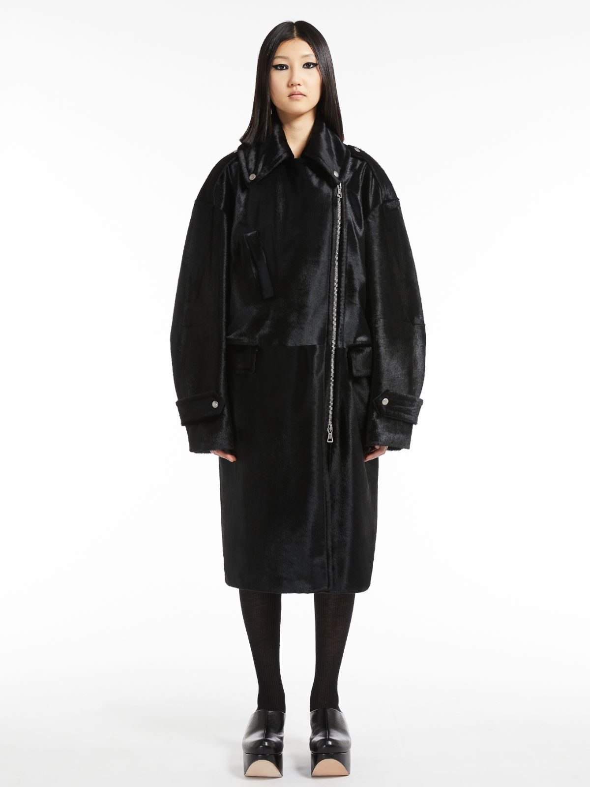 Manteau de motard en fourrure - NOIR - Max Mara - 2