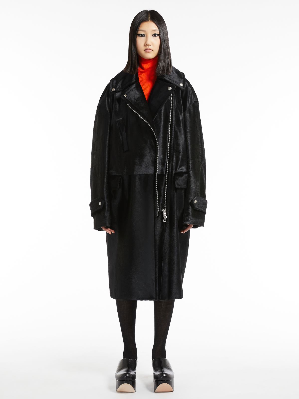 Manteau de motard en fourrure - NOIR - Max Mara