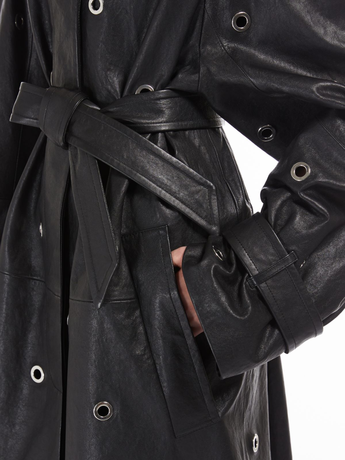 Nappa leather duster coat - BLACK - Max Mara - 4