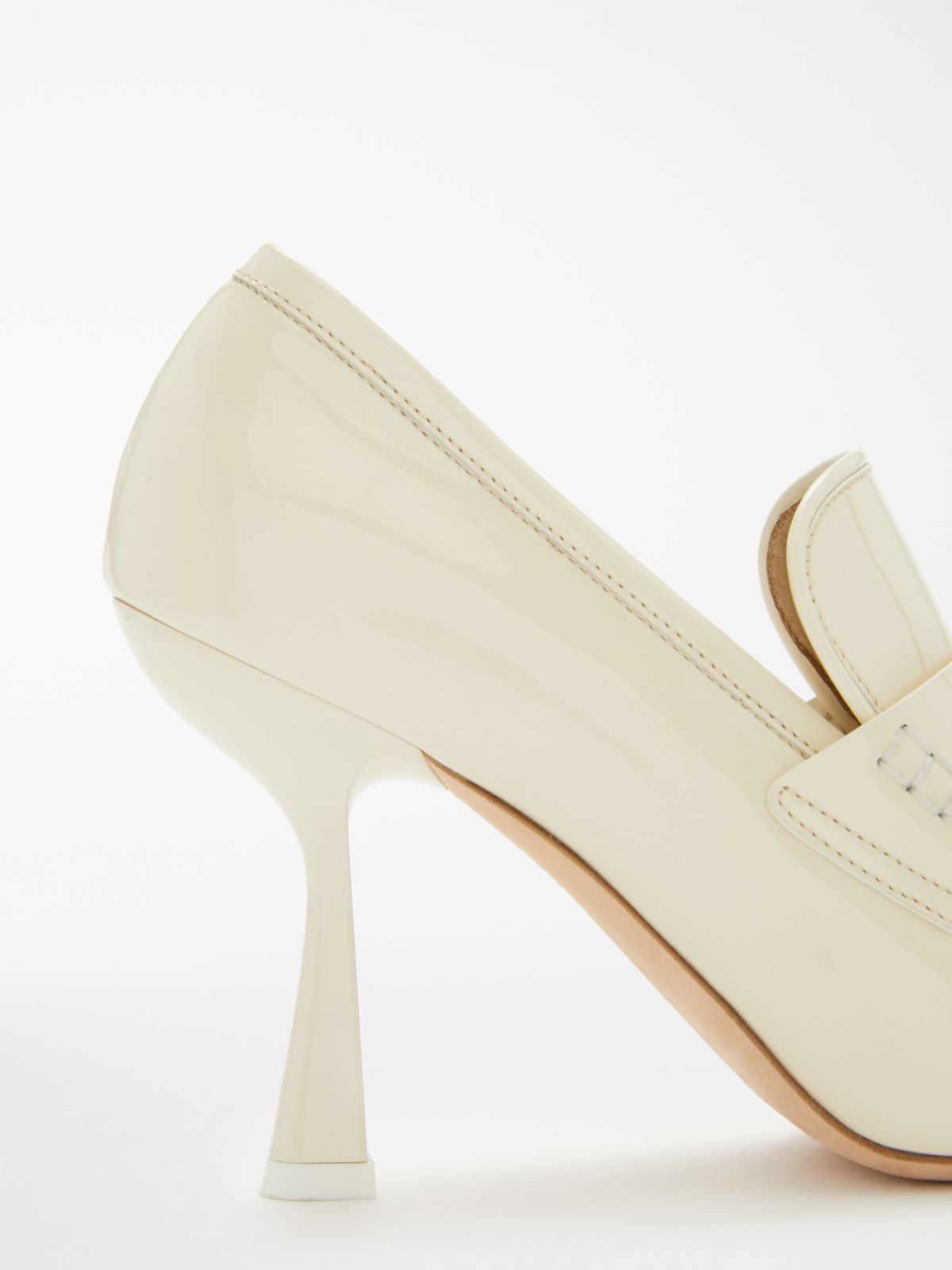 Moca Heel patent leather court shoes - WHITE - Max Mara - 4