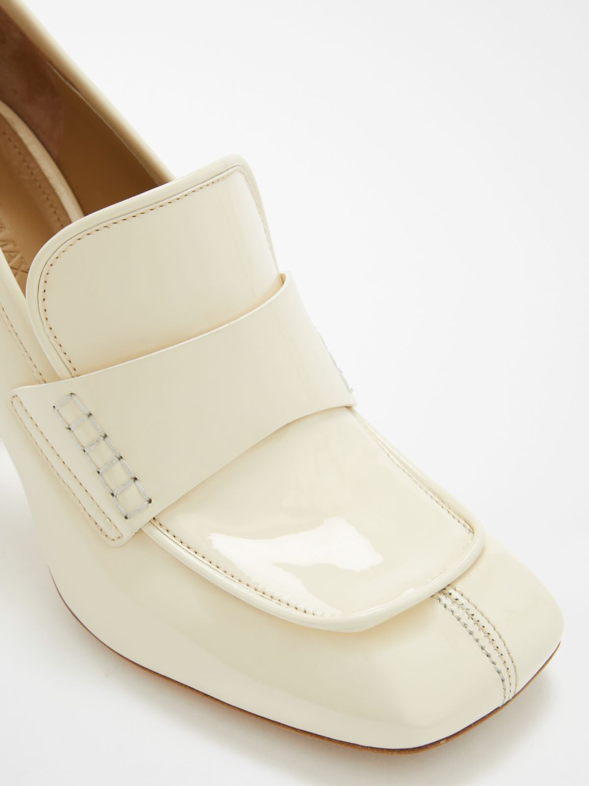 Moca Heel patent leather court shoes - WHITE - Max Mara - 5