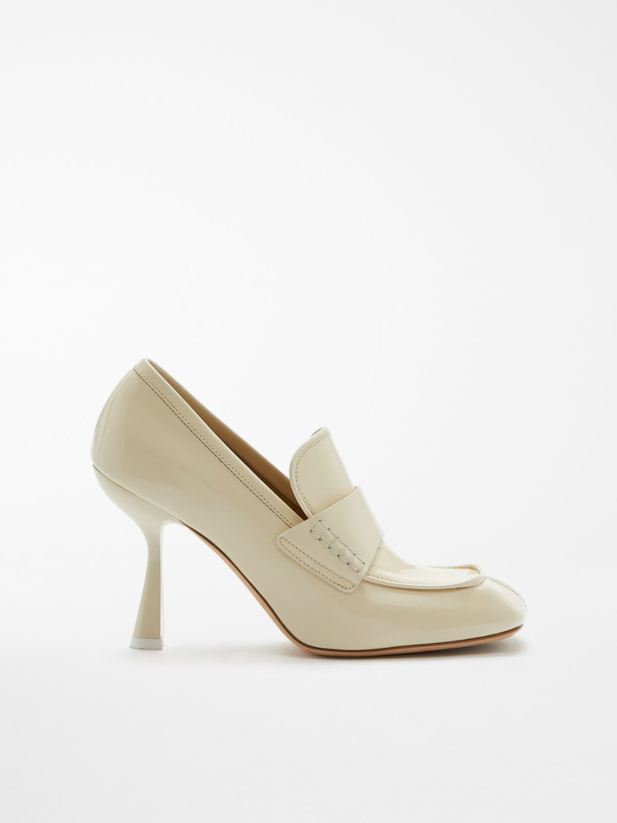 Moca Heel patent leather court shoes - WHITE - Max Mara