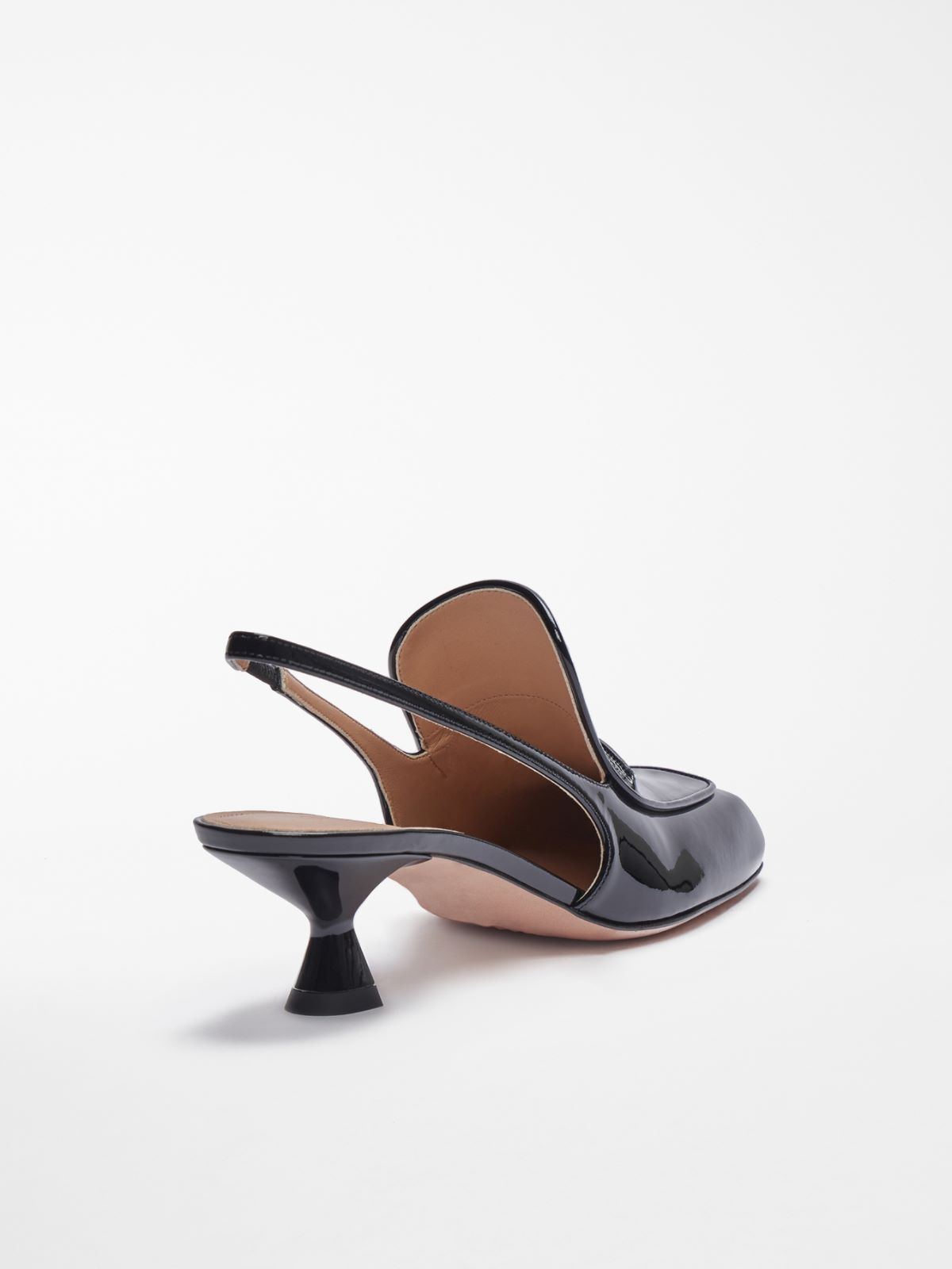 Moca Heel patent leather slingbacks - BLACK - Max Mara - 3