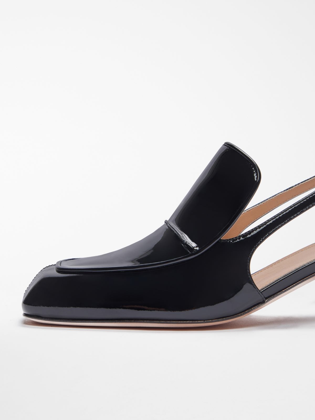 Moca Heel patent leather slingbacks - BLACK - Max Mara - 4