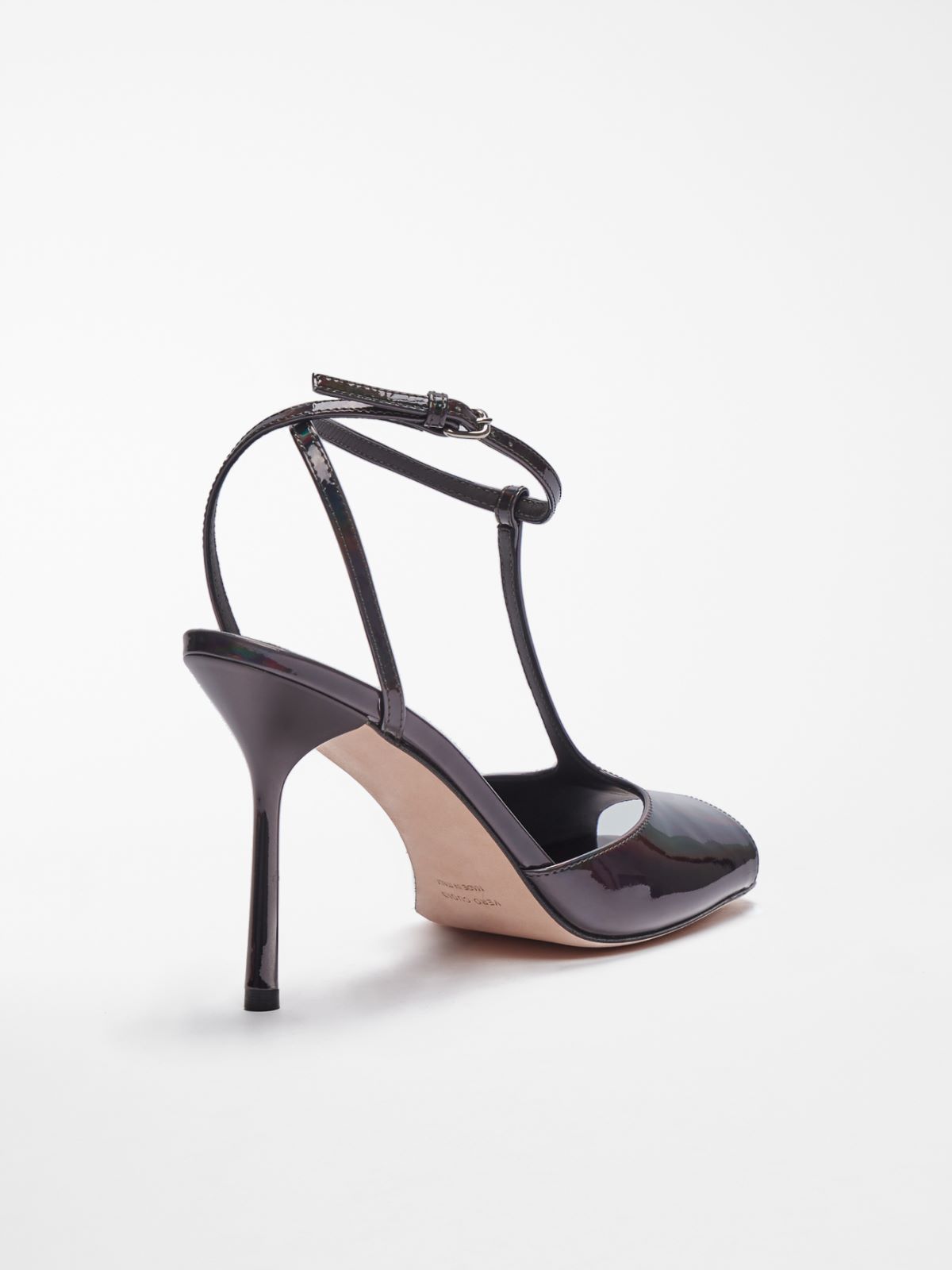 Patent leather T-strap sandals - BLACK - Max Mara - 3