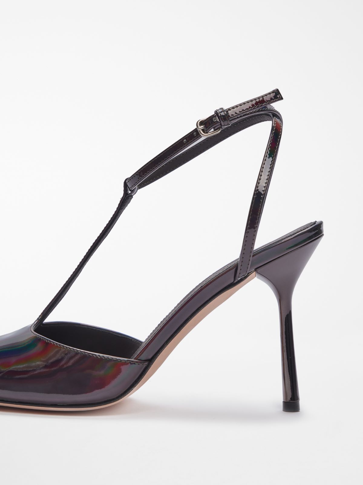 Patent leather T-strap sandals - BLACK - Max Mara - 4