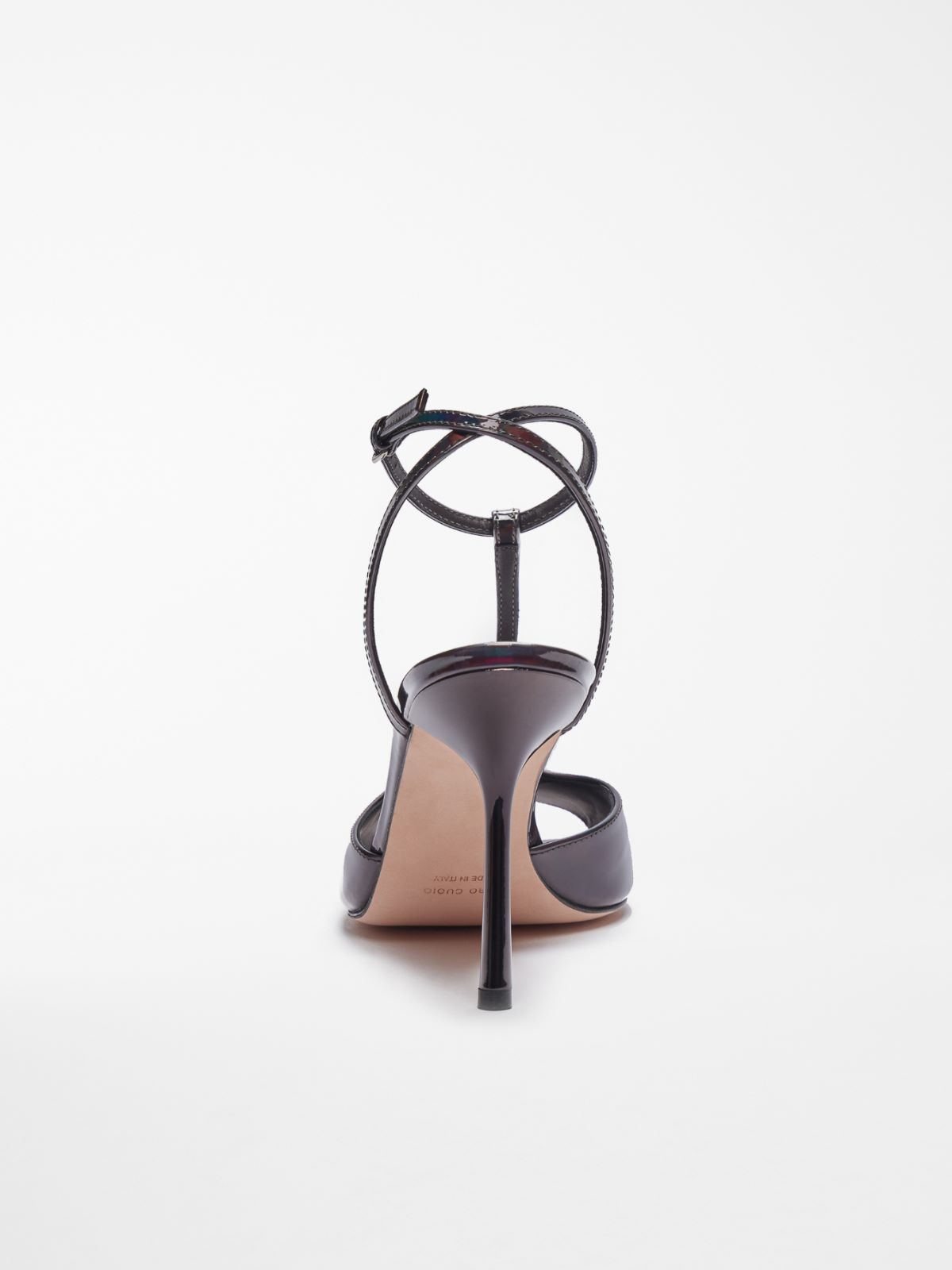 Patent leather T-strap sandals - BLACK - Max Mara - 5