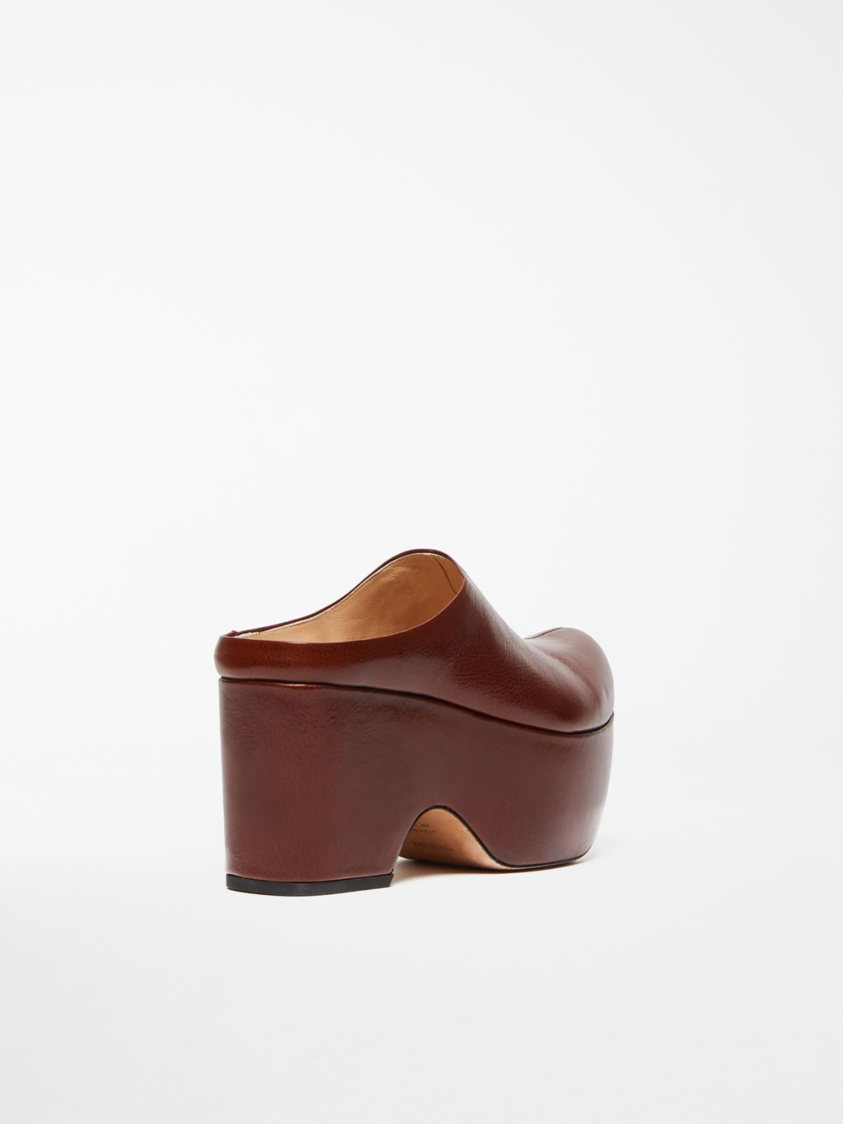 Calfskin wedge mules - TOBACCO - Max Mara - 3