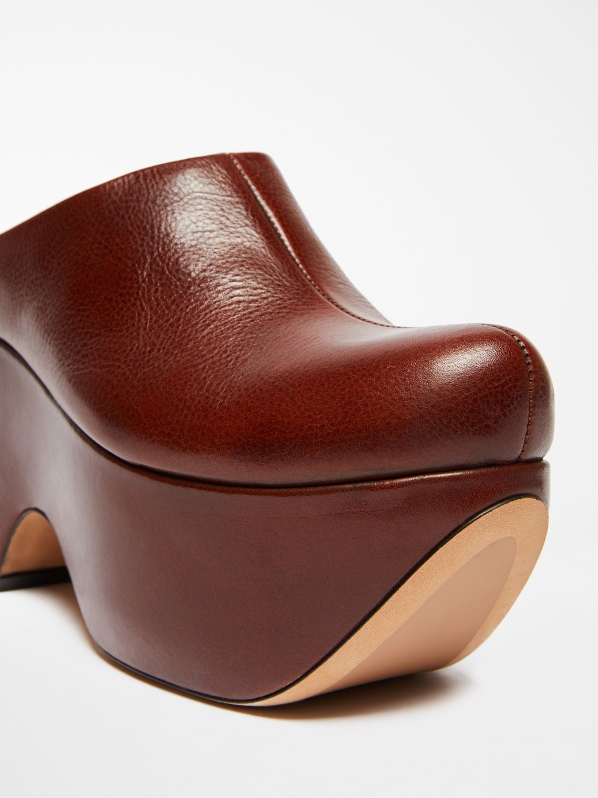 Calfskin wedge mules - TOBACCO - Max Mara - 4