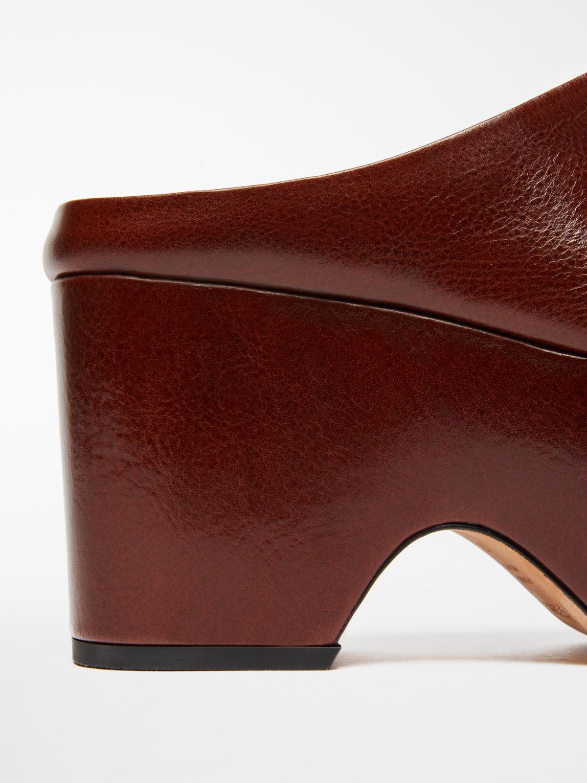 Calfskin wedge mules - TOBACCO - Max Mara - 5