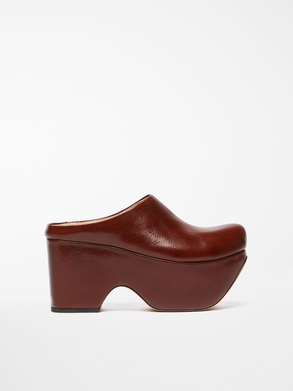 Calfskin wedge mules - TOBACCO - Max Mara