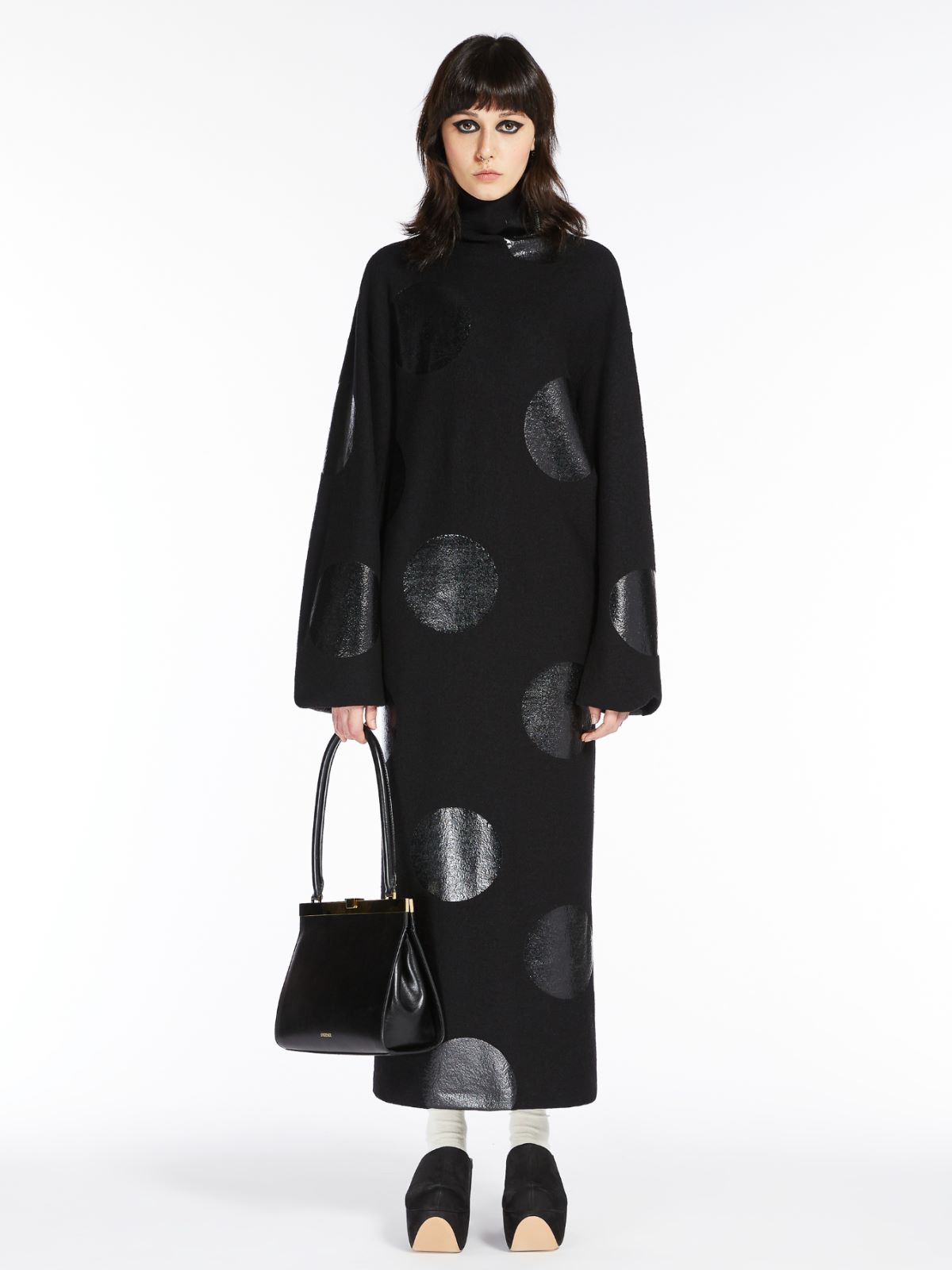 Dress with oversized polka dots - BLACK - Max Mara