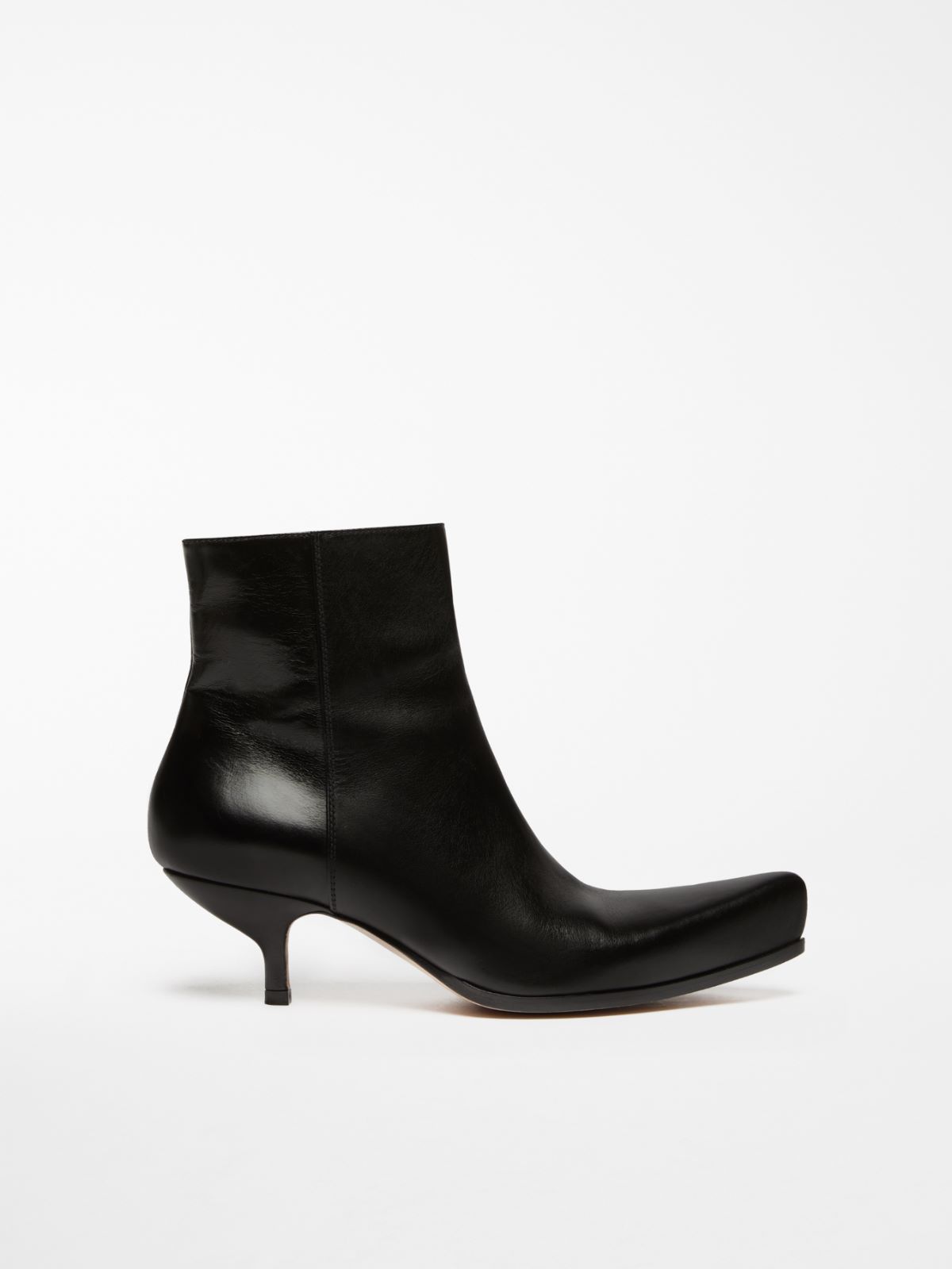 Shiny leather booties - BLACK - Max Mara