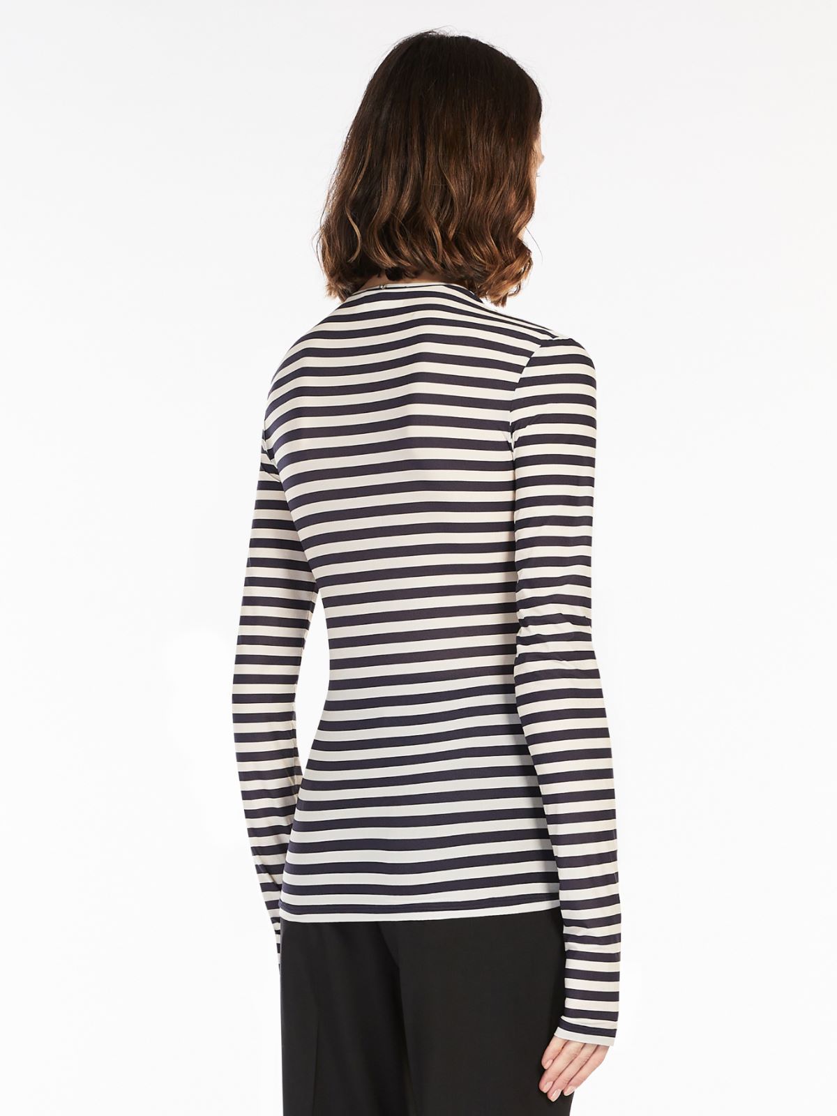 Stretch jersey T-shirt - WHITE BLUE - Max Mara - 3