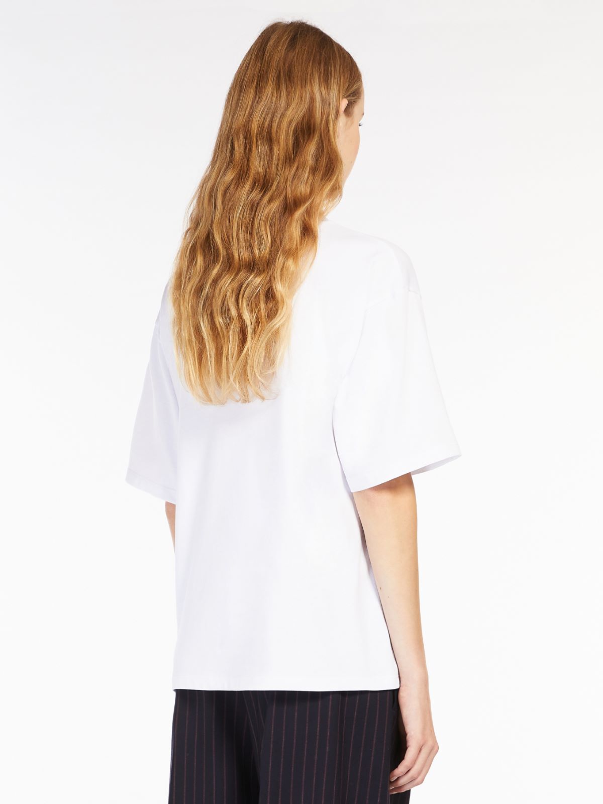 T-Shirt aus Baumwolle mit Print - WEISS - Max Mara - 3