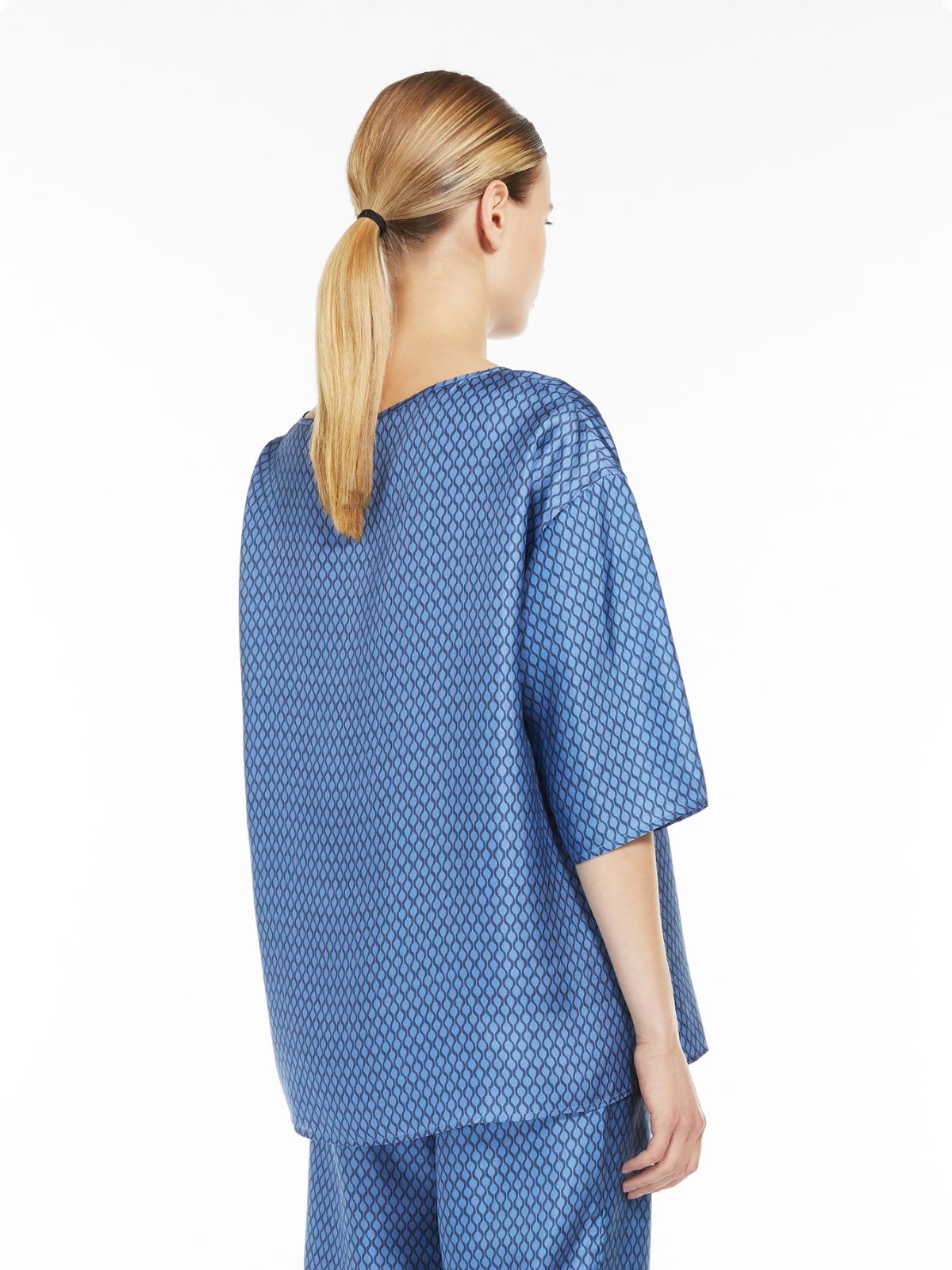 Silk twill tunic - CORNFLOWER BLUE - Max Mara - 3