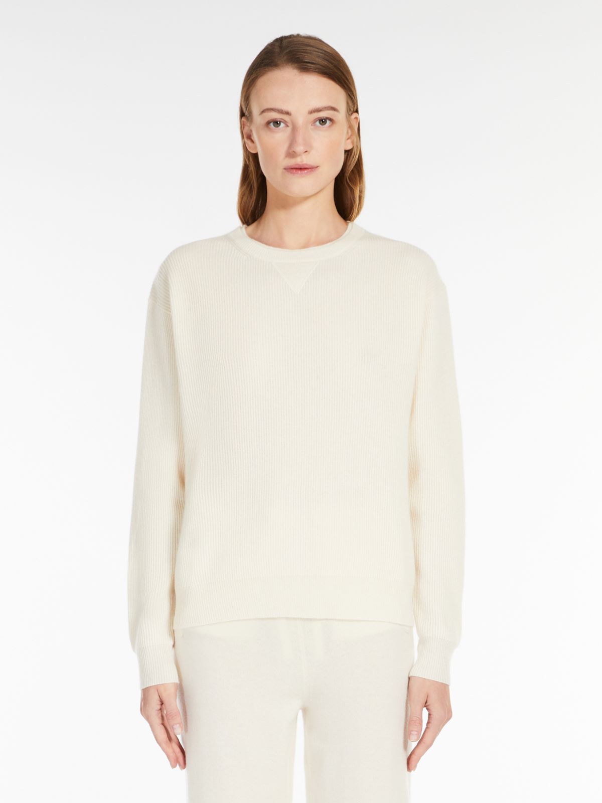 Wool and cashmere yarn sweater - ECRU - Max Mara - 2