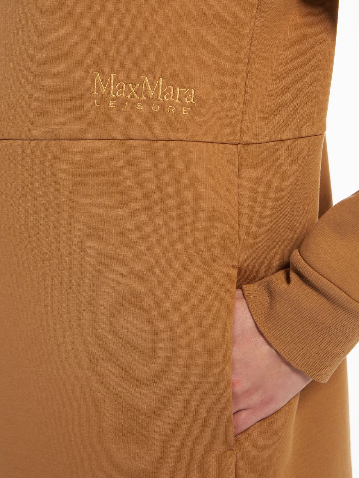 Gauze cotton fleece dress - CAMEL - Max Mara - 4
