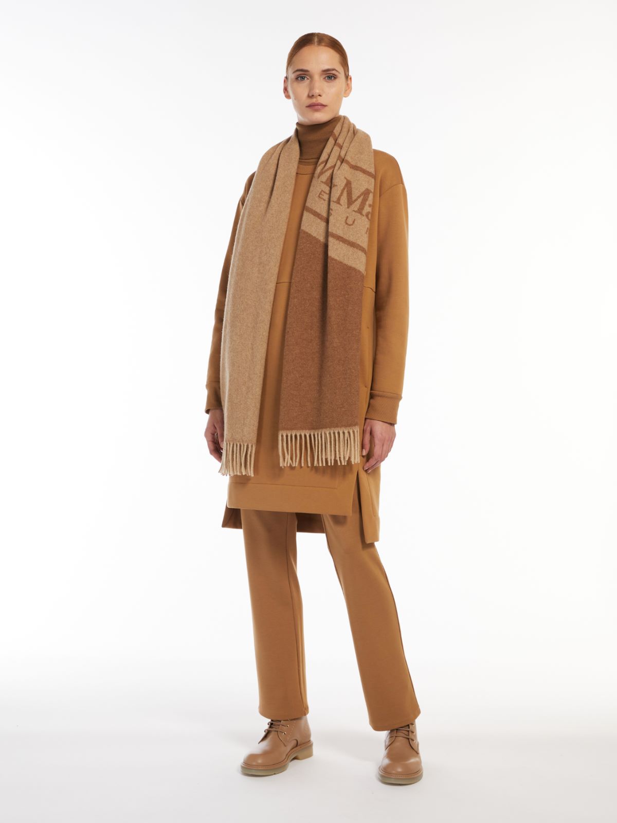 Gauze cotton fleece dress - CAMEL - Max Mara